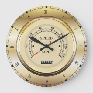 Einzigartiges Auto-Tachometer (MPH) Thema Große Wanduhr