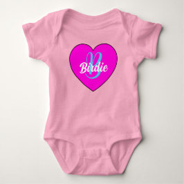Einzigartiges Baby Girl Herz & Name - Monogram New Baby Strampler