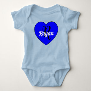 Einzigartiges Babyjungen-Herz mit Namen - Monogram Baby Strampler