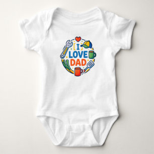 Einzigartiges Baumwoll-Babygrow-Geschenk Ich lie Baby Strampler