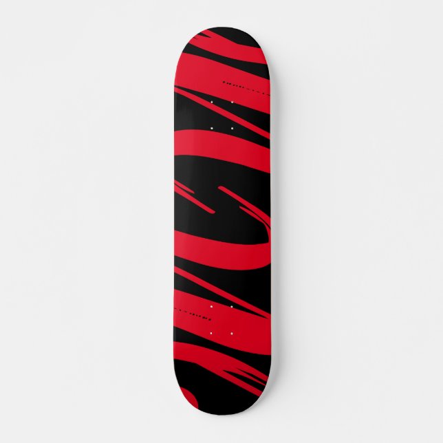 Einzigartiges, benutzerdefiniertes Schwarz-Rot-Ska Skateboard (Vorne)
