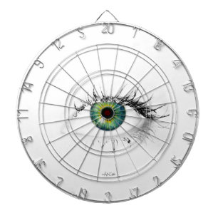 einzigartiges blau-grünes Auge-Dart-Brett modern l Dartscheibe
