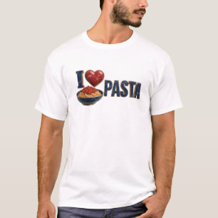 Einzigartiges Blau I LOVE PASTA Visuelles Design T-Shirt