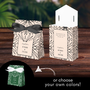 Einzigartiges Boho-Cream und schwarzes Muster Geschenkschachtel