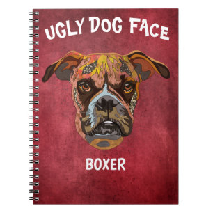 Einzigartiges Boxer-Hundegesicht-Notebook Notizblock