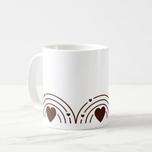 Einzigartiges braunes Regenbogen-Design Kaffeetasse