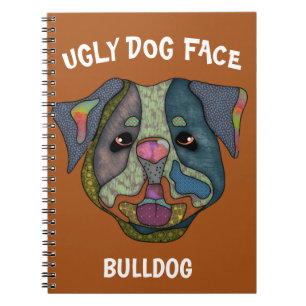 Einzigartiges Bulldog-Hundeschlittengesicht-Notebo Notizblock