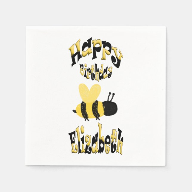 Einzigartiges Bumblebedoodle Personalisiert Zeichn Serviette (Vorderseite)