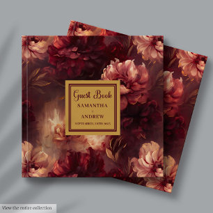 Einzigartiges Burgundy Blush Gold Wedding Gästebuc Gästebuch