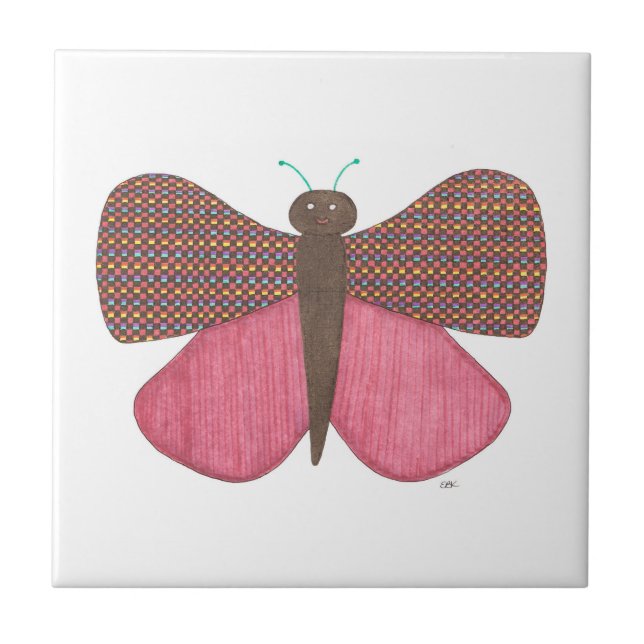 Einzigartiges Butterfly Art Tile-Erin Brie Keramik Fliese (Vorderseite)