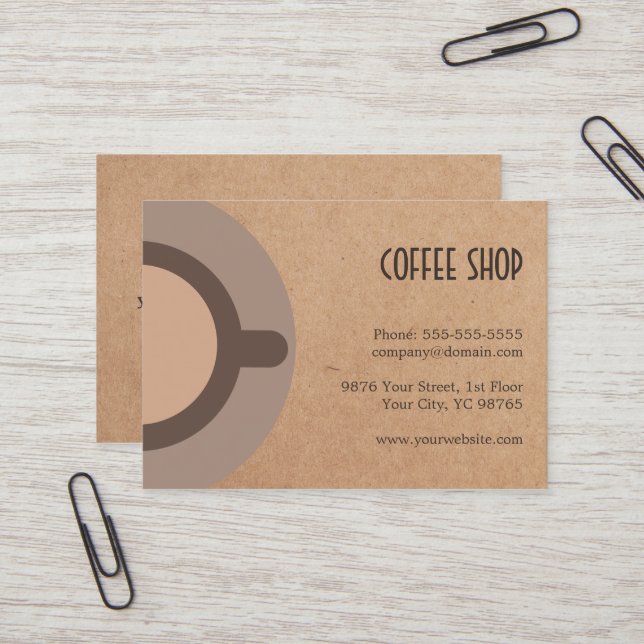 Einzigartiges Coffee Icon Pappe Back Coffee Shop 4 Visitenkarte (Vorderseite/Rückseite Beispiel)