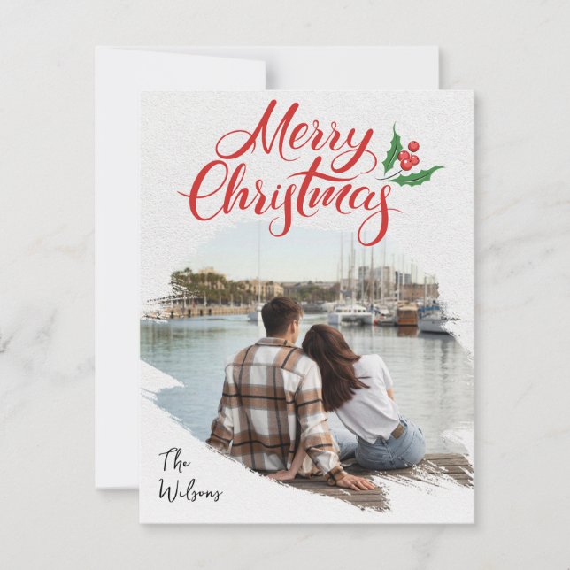 Einzigartiges Couple Foto Frohe Weihnachten (Vorderseite)