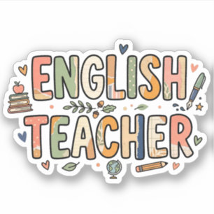 Einzigartiges Dankeschön-Geschenk für Englischlehr Aufkleber