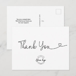 Einzigartiges Dankeschön-Herz-Schriftzug Geschäft- Postkarte