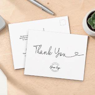 Einzigartiges Dankeschön-Herz-Schriftzug Geschäft- Postkarte