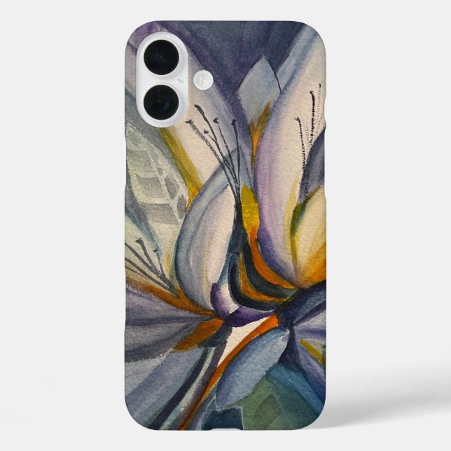 Einzigartiges Design, abstrakte Farben, Blumen iPhone 16 Plus Hülle (Rückseite)