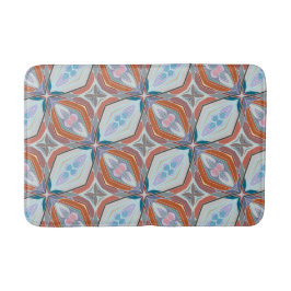 Einzigartiges Design aus Rost, Aquamarin, hellblau Badematte