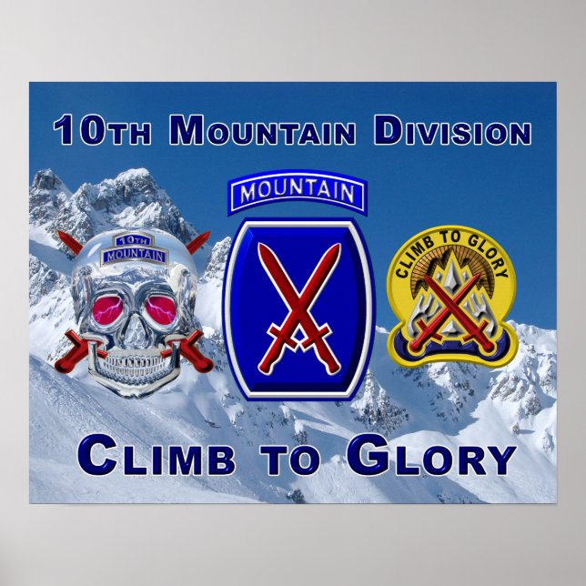 Einzigartiges Design der 10. Gebirgsdivision Poster (Vorne)
