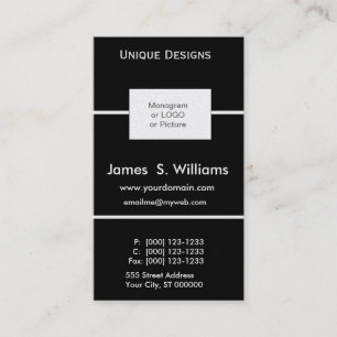 Einzigartiges Design formales Logo für Schwarz-we Visitenkarte