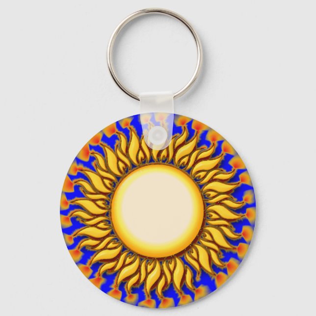Einzigartiges Design für flammende Tribal-Sonne Schlüsselanhänger (Vorderseite)