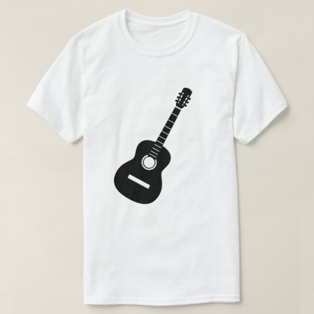 Einzigartiges Design Schwarze Silhouette Gitarre a T-Shirt (Design vorne)