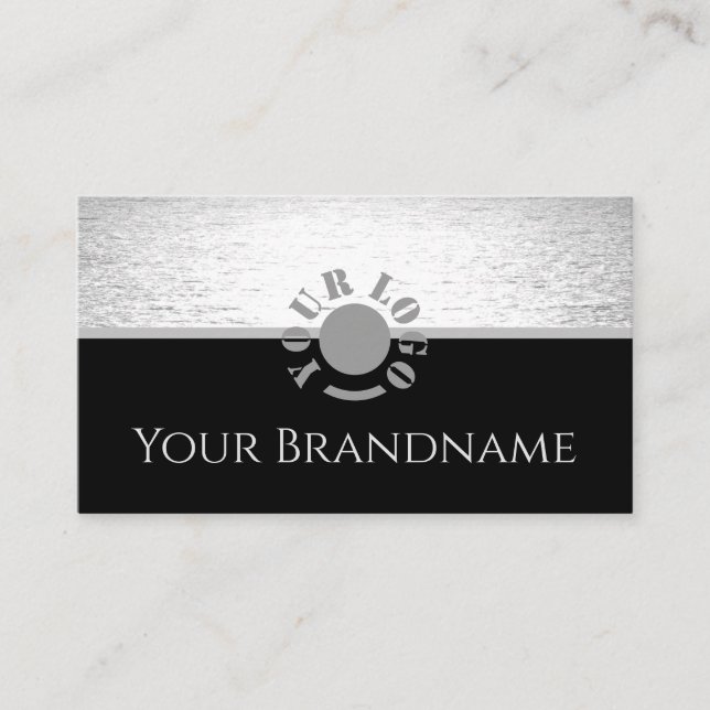 Einzigartiges Design Silver Ocean Black und Graufa Visitenkarte (Vorderseite)