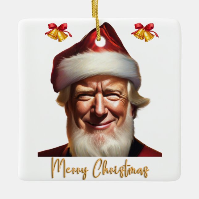 Einzigartiges Donald Trump-Weihnachtsschmuck Keramikornament (Vorderseite)
