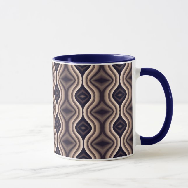 Einzigartiges dunkelbraunes Muster Tasse (Rechts)