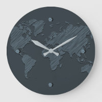Einzigartiges Dunkelgrau-Abstraktes World Map Desi