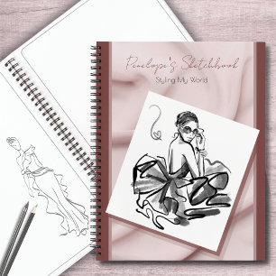 Einzigartiges Dusty Rose Fashionista Lookbook Skiz Notizbuch