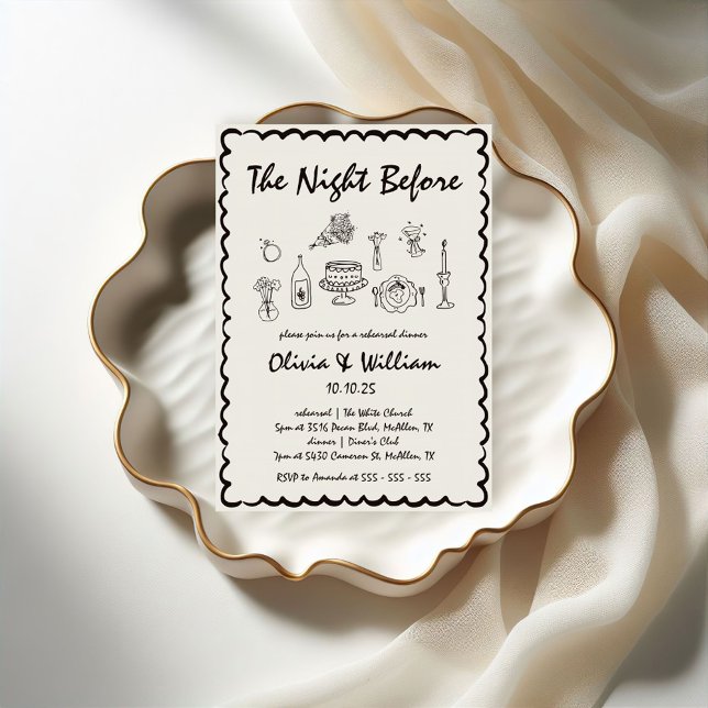 Einzigartiges, eigenhändig gezeichnetes Retro Prob Einladung (Von Creator hochgeladen)