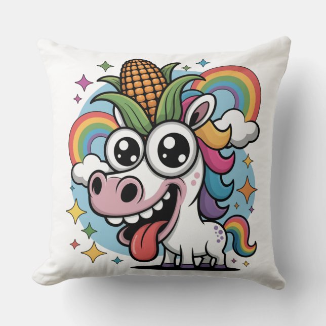 Einzigartiges Einhorn Kissen (Vorderseite)