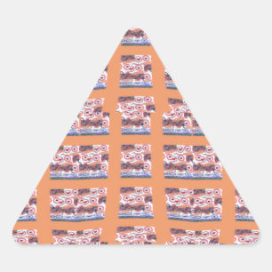 Einzigartiges, elegantes Herz-Gemustertes Kunstwer Dreieckiger Aufkleber