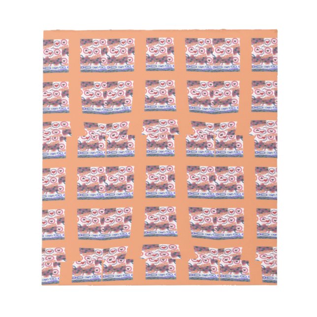 Einzigartiges, elegantes Herz-Gemustertes Kunstwer Notizblock (Vorderseite)