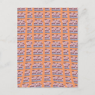 Einzigartiges, elegantes Kunstwerk mit Herz-Muster Postkarte