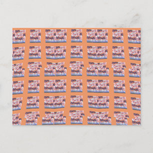 Einzigartiges, elegantes Kunstwerk mit Herz-Muster Postkarte