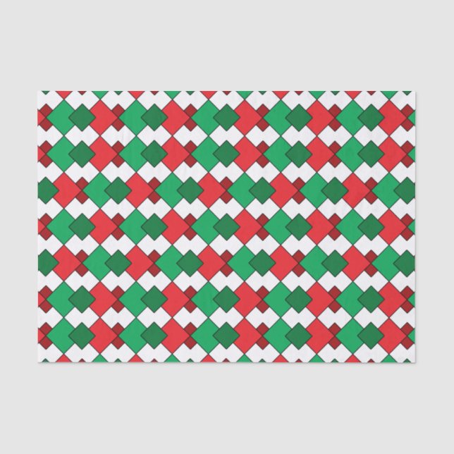 Einzigartiges elegantes rotes grünes weißes seidenpapier (Vorderseite)