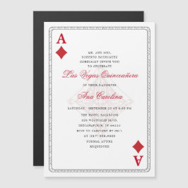 Einzigartiges Elegantes Rotes Las Vegas Casino Magneteinladung