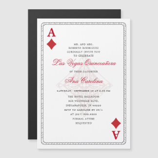 Einzigartiges Elegantes Rotes Las Vegas Casino Magneteinladung