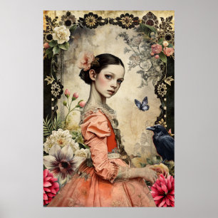 Einzigartiges Elegantes Viktorianisches Goth Girl  Poster