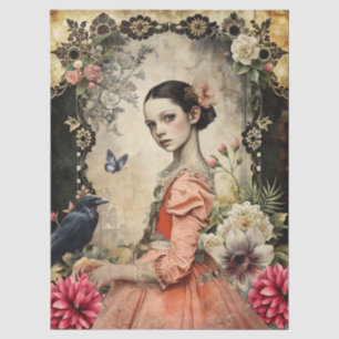Einzigartiges Elegantes Viktorianisches Goth Girl Seidenpapier