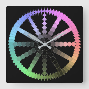 Einzigartiges Evolution-Rad mit schwarzem Hintergr Quadratische Wanduhr