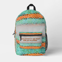 Einzigartiges farbenfrohes Dreiecksmuster und Zita Bedruckter Rucksack