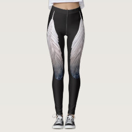 Einzigartiges Federmuster auf der schwarz gedruckt Leggings