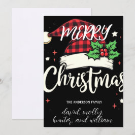 Einzigartiges festliches Santas Hat Weihnachts-Par Einladung