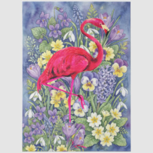 Einzigartiges Florales Rosa Flamingo Möbel Decoupa Seidenpapier