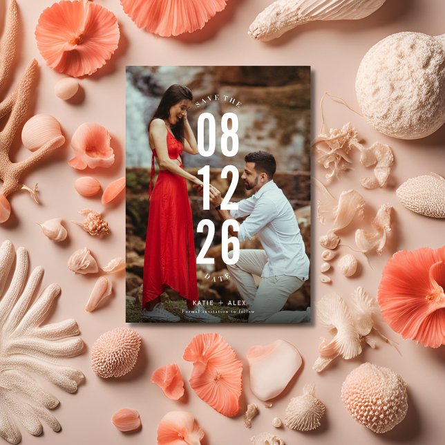 Einzigartiges Foto Hochzeit speichern Ankündigung (Unique Photo Wedding Save the Date)