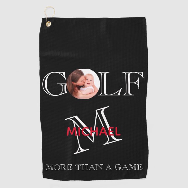 Einzigartiges Foto Monogram und Name Golf Towel Golfhandtuch (Vorderseite)