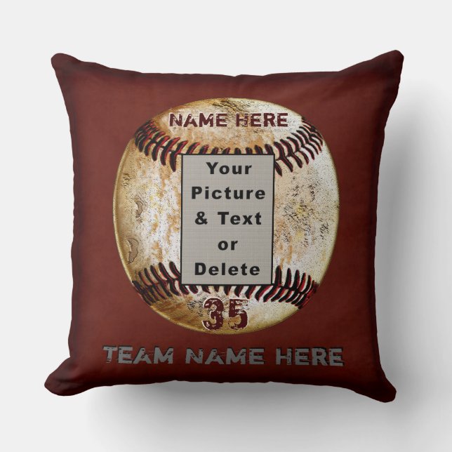 Einzigartiges Foto Personalisiert Baseball Senior  Kissen (Vorderseite)