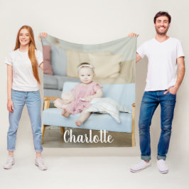 Einzigartiges Foto und Personalisierter Text Fleecedecke